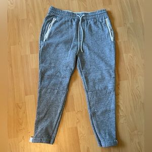 On the Byas sweatpants, size large